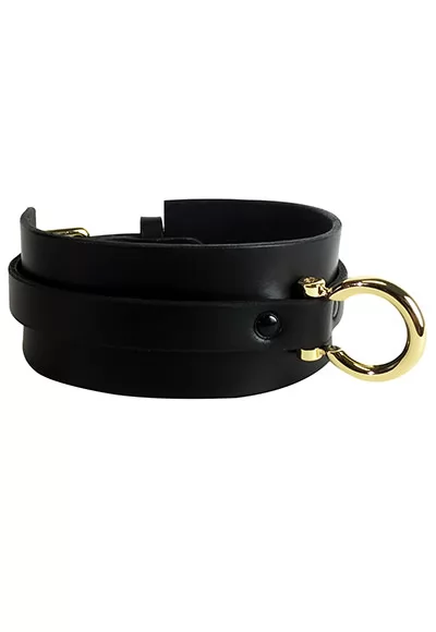 Omega wrap choker Cuir Noir