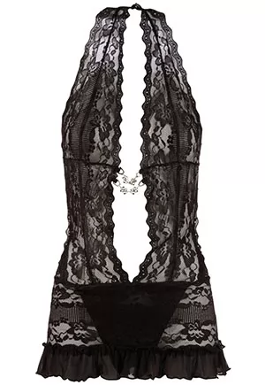 Robe mini dentelle décolleté vertigineux