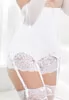 Serre taille blanc zippé 6 jarretelles lacé au dos