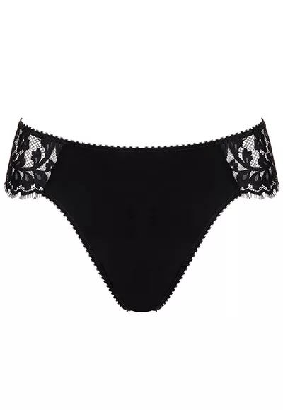 Slip Brésilien dentelle noir Rivoli