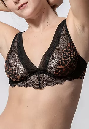 Soutien gorge triangle armaturé Wildcat noir léopard