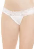 String blanc satiné en dentelle extensible