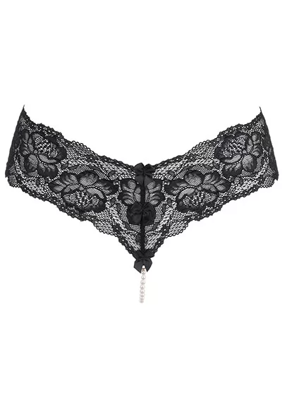 String dentelle noire perles