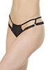Tanga en voile noir multi brides