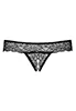 String ouvert dentelle Miamor Noir