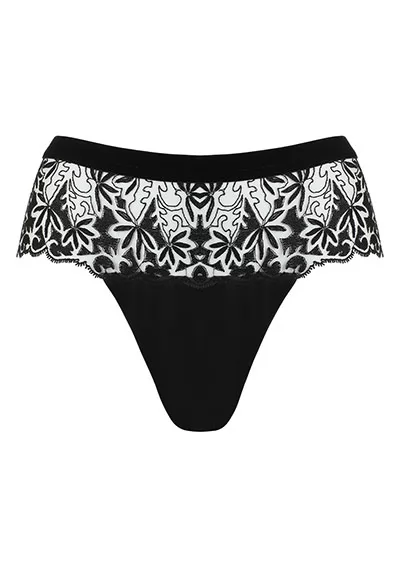 Tanga taille haute noir Tango