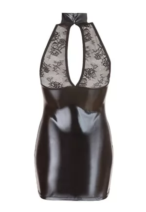 Robe effet bustier coeur cuir simili