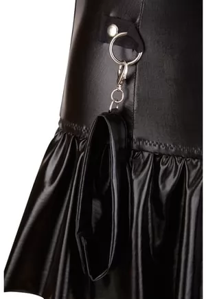 Robe seins nus cuir simili à jarretelles
