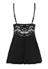 Babydoll dentelle string Noir 810