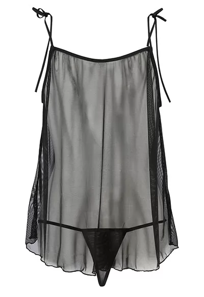 Babydoll transparente Melania Noir