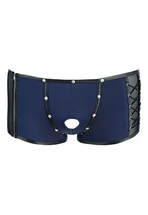 Boxer bleu à ouverture pour homme