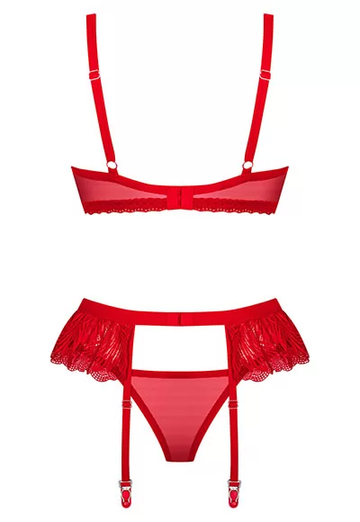 Chilisa Lingerie rouge jarretelles 3p