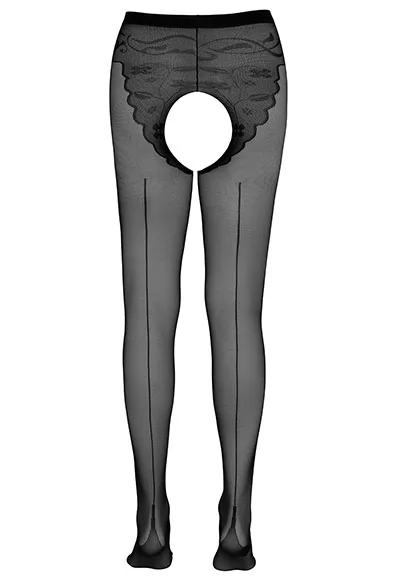 Collant ouvert noir couture noire