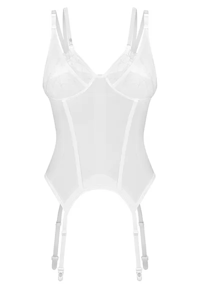 Corset blanc Arrowel à jarretelles