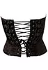 Corset noir motif brocart 4 jarretelles