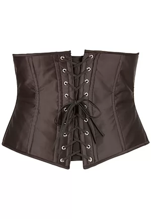 Corset noir underbust à lacet grande taille