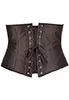 Corset noir underbust à lacet grande taille