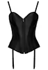 Corset en satin noir mat