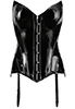 Corset vinyl noir long et lacé