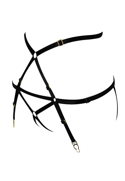 Culotte porte jarretelles Harnais Bondage Noir
