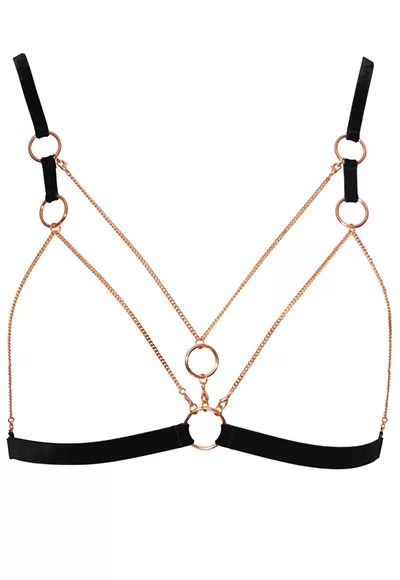 Lingerie bondage chic dentelle rosegold 2p