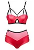 Lingerie culotte cuir simili rouge Leatheria 2pc