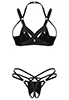 Lingerie ouverte vinyl noir Keira Lise