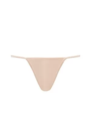 Nuisette beige dentelle noire Elégante et string