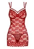 Nuisette dentelle string Rouge 860