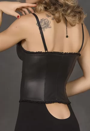 Robe bustier Rachel lycra cuir simili