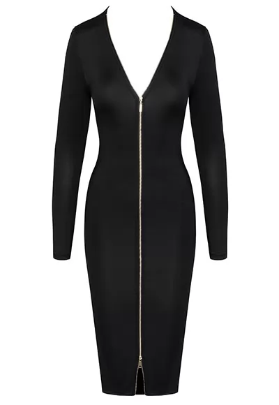 Robe midi zippée clubbing