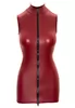 Robe moulante rouge zip double