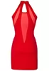 Robe sexy rouge décolleté transparent