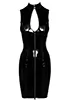 Robe en vinyl noir zip intégral et dos lacé