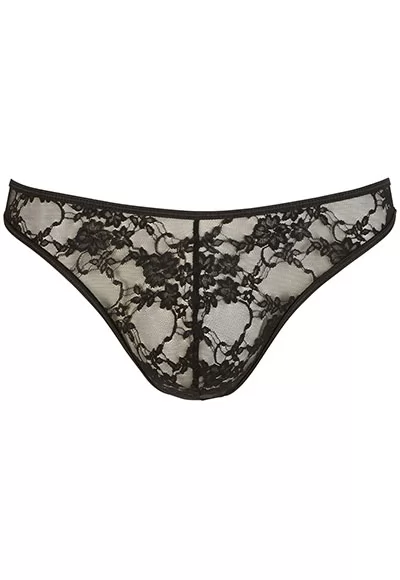 Slip noir dentelle pour homme