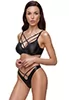 Soutien gorge et string en faux cuir mat