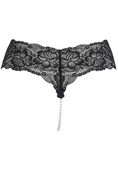 String dentelle noire perles