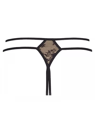 String ouvert beige noir Peanut Tarte