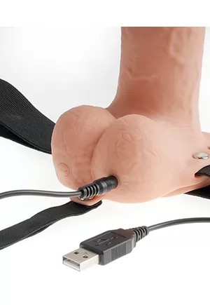 Vibro réaliste creux 25cm sur harnais