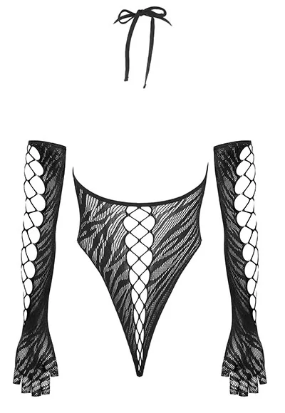 Body string sexy et gants longs