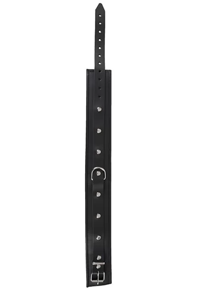 Collier large en cuir avec anneau
