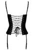 Corset en satin noir mat