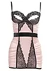 Guêpière rose poudré et dentelle noire