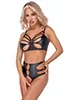 Lingerie ouverte bondage faux cuir 2p