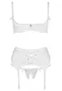 Lingerie sexy ouverte ensemble blanc