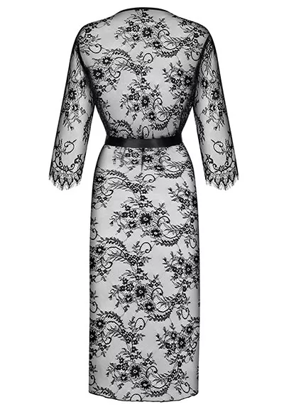 Peignoir en dentelle noire Lashy