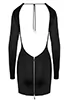 Robe mini clubbing dos nu zippée