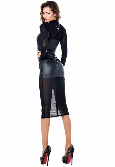 Robe et String Verity cuir simili