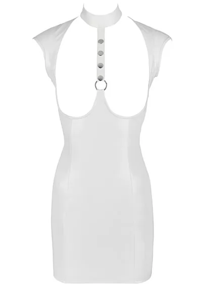 Robe vinyl blanc seins nus