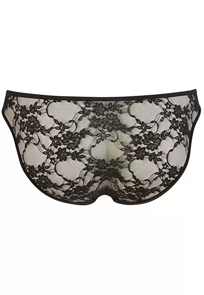 Slip noir dentelle pour homme